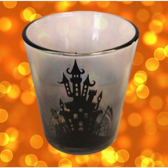 Black Frosted Spooky Halloween Printed 4" Glass Tumblers Set of 3 NWT - Picture 11 of 16